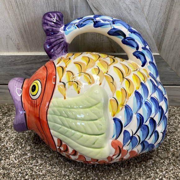 Vintage WCL China Ceramic Koi Fish Pitcher 1970-1979 - Picture 4 of 13